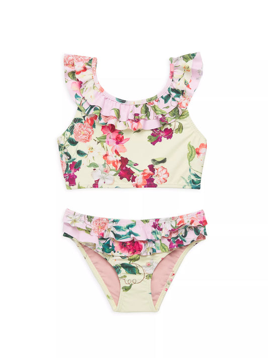 PQ Swim girls floral ruffle bikini