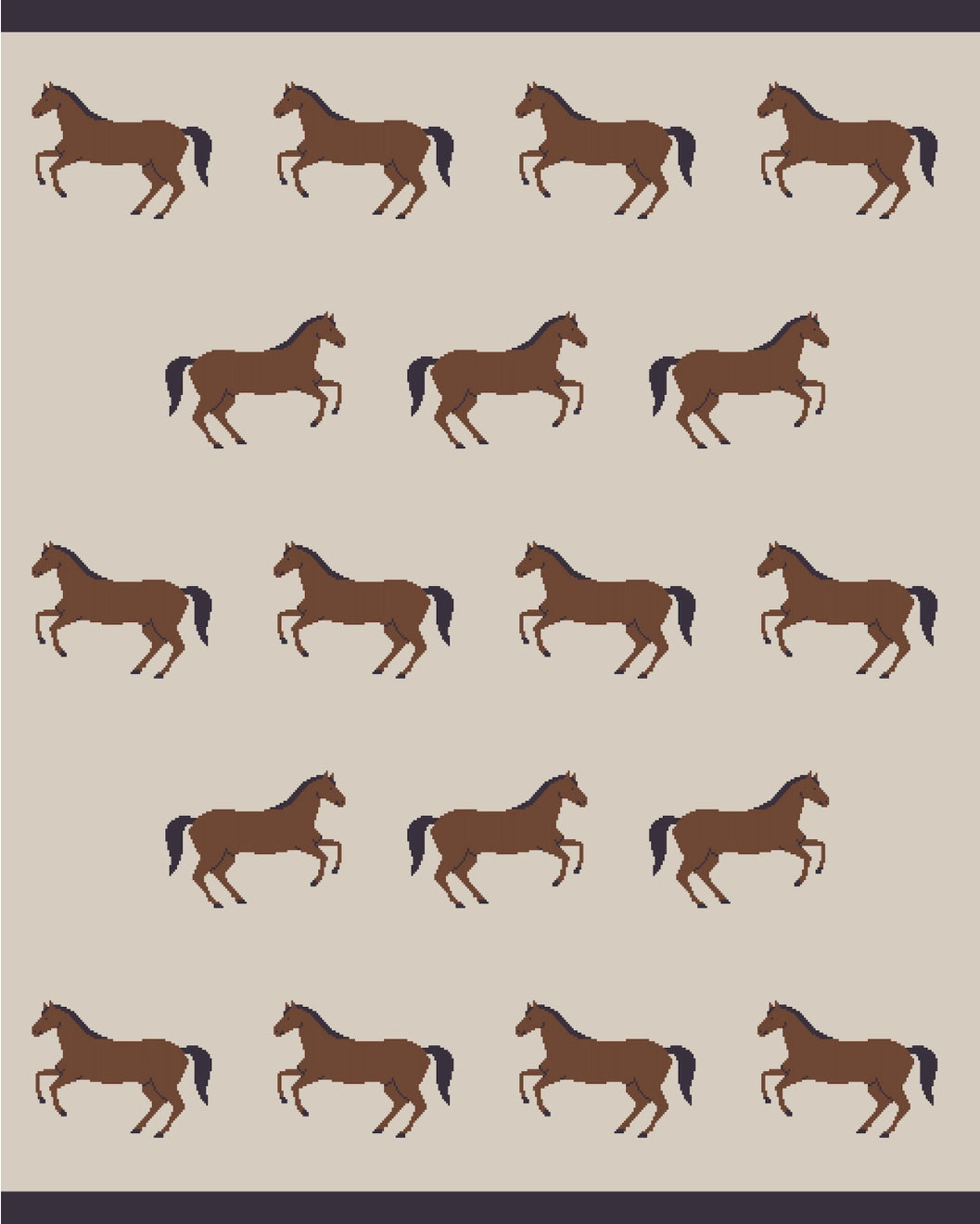Viverano Organics horse print jacquard sweater knit blanket