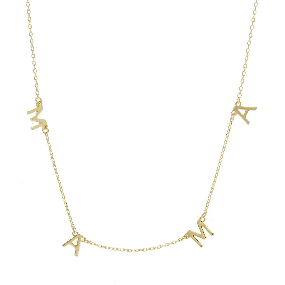 Gold-dipped "mama" necklace