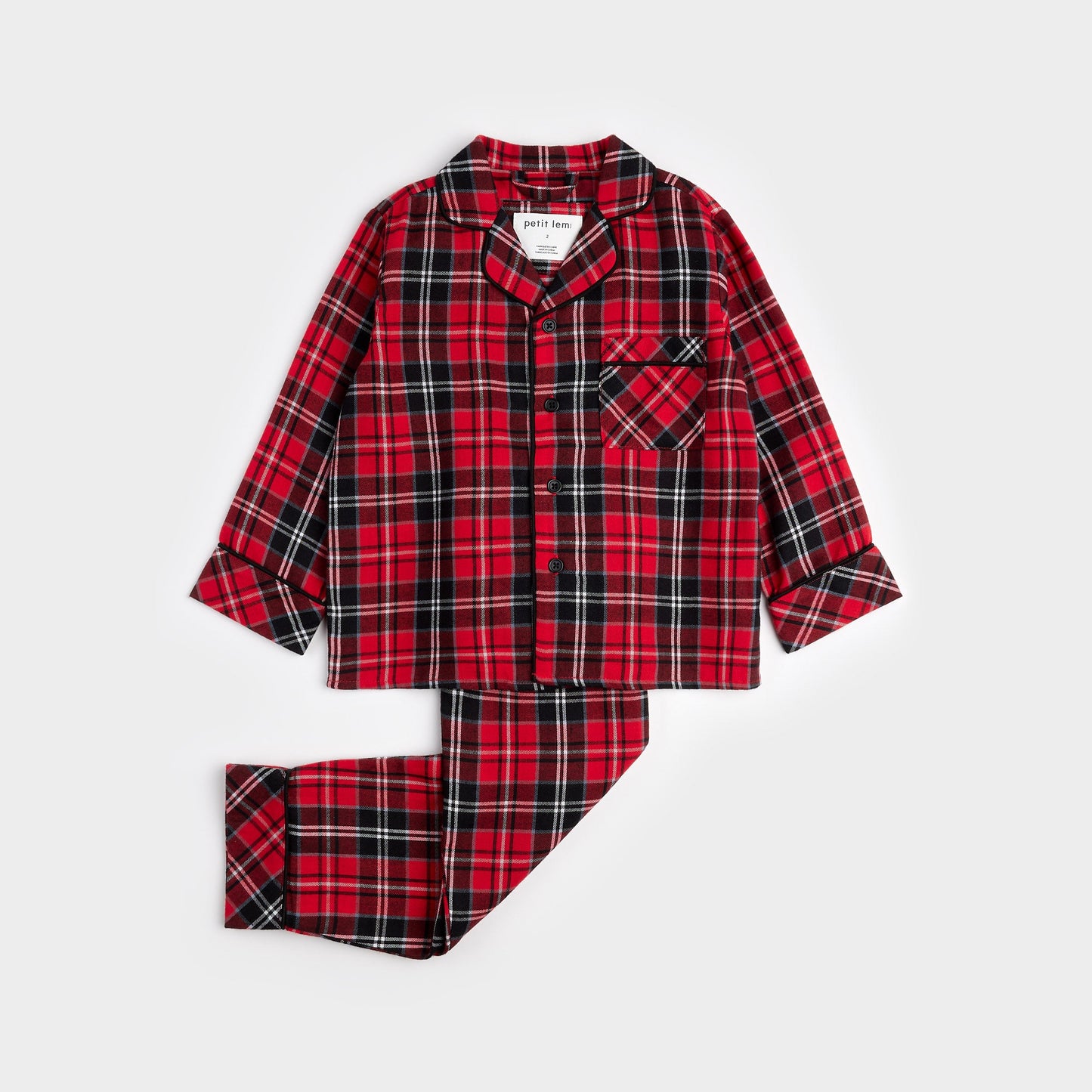 Petit Lem infant & kids tartan plaid flannel pajamas