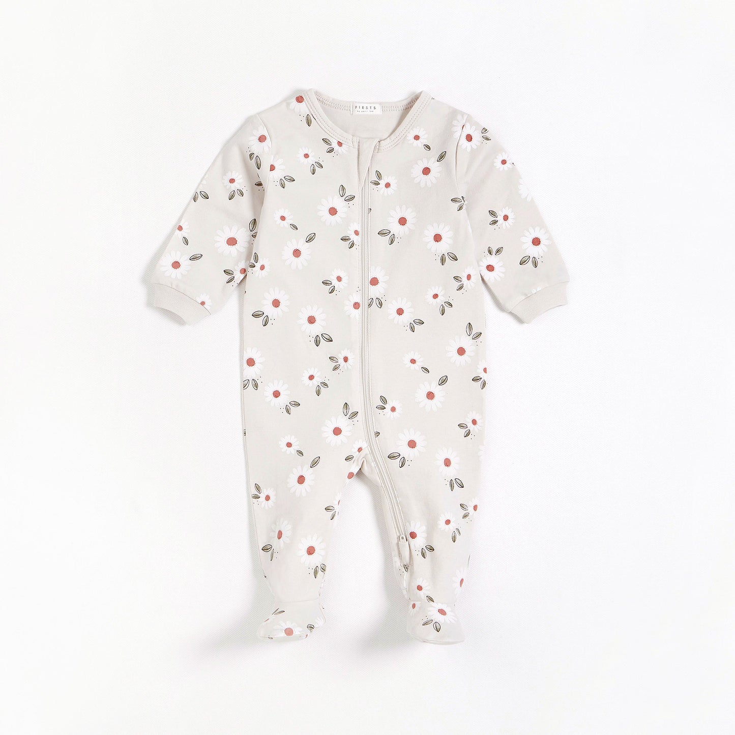 Petit Lem infant girl daisy print footie