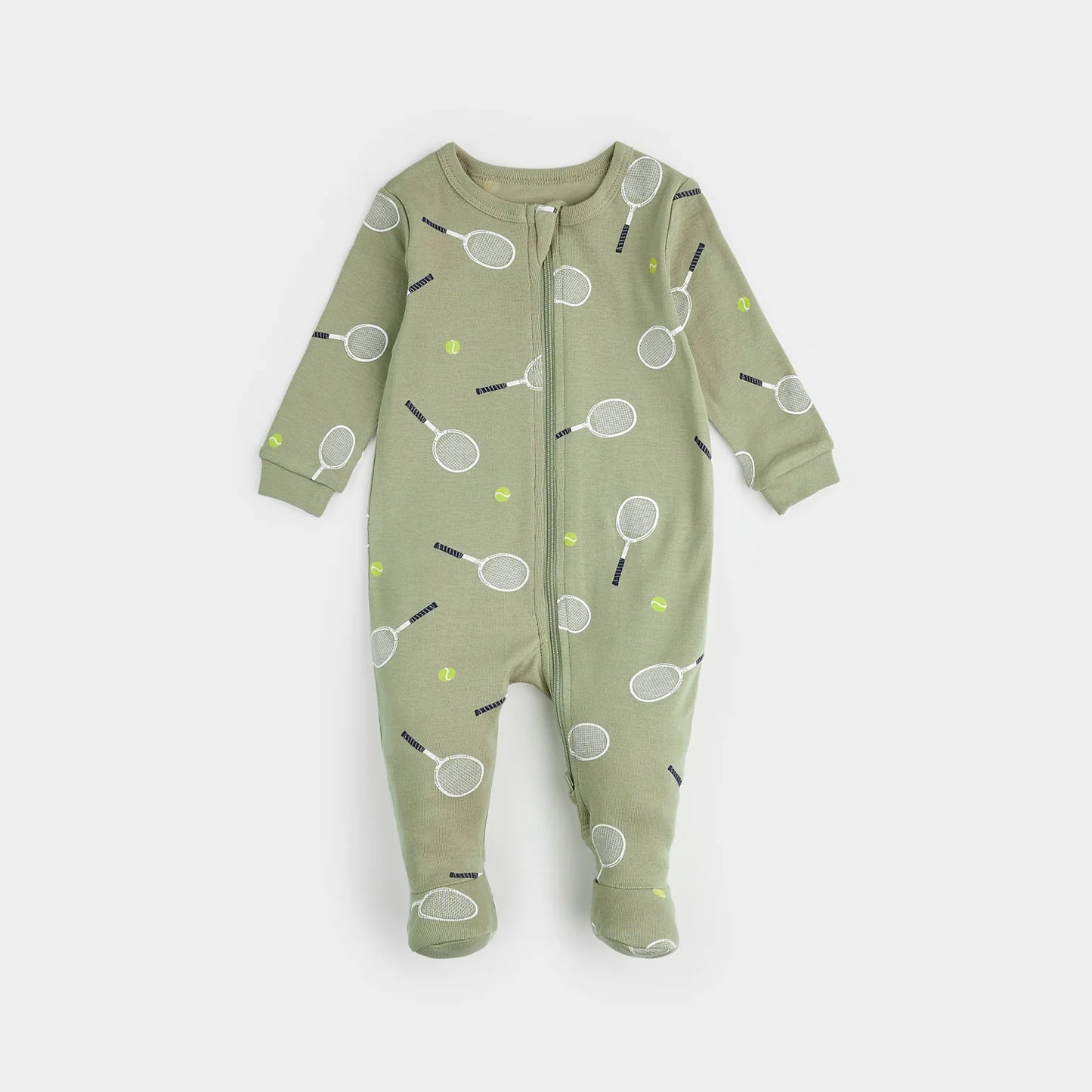 Petit Lem infant tennis print footie