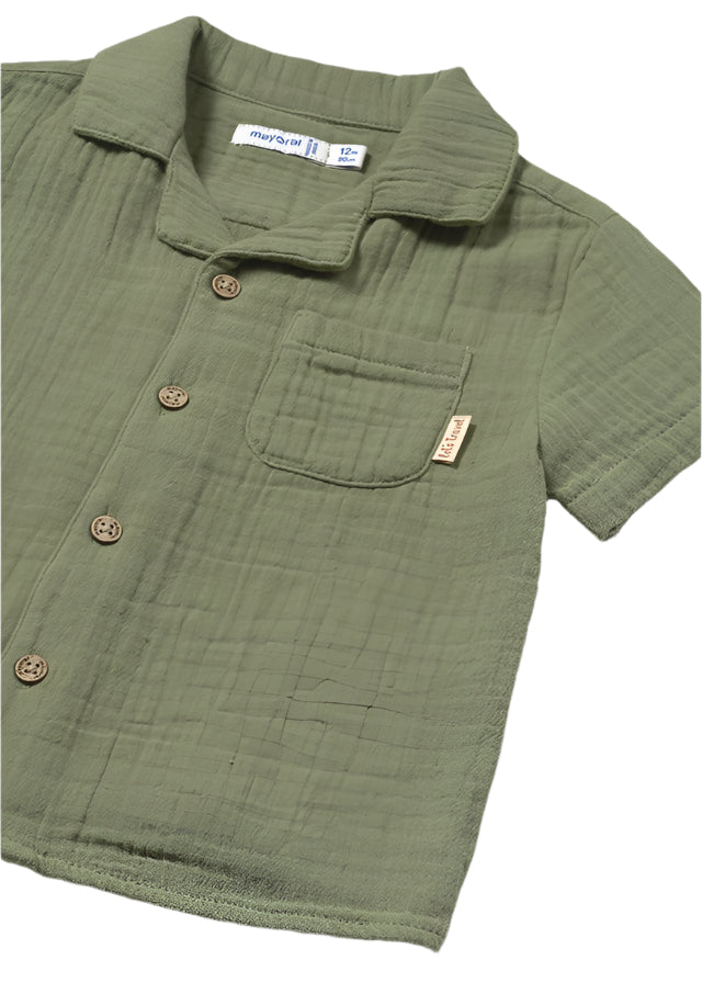 Mayoral infant & toddler gauzy button up shirt
