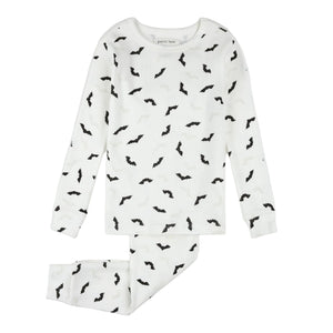 Petit Lem kids bats glow in the dark print pajamas