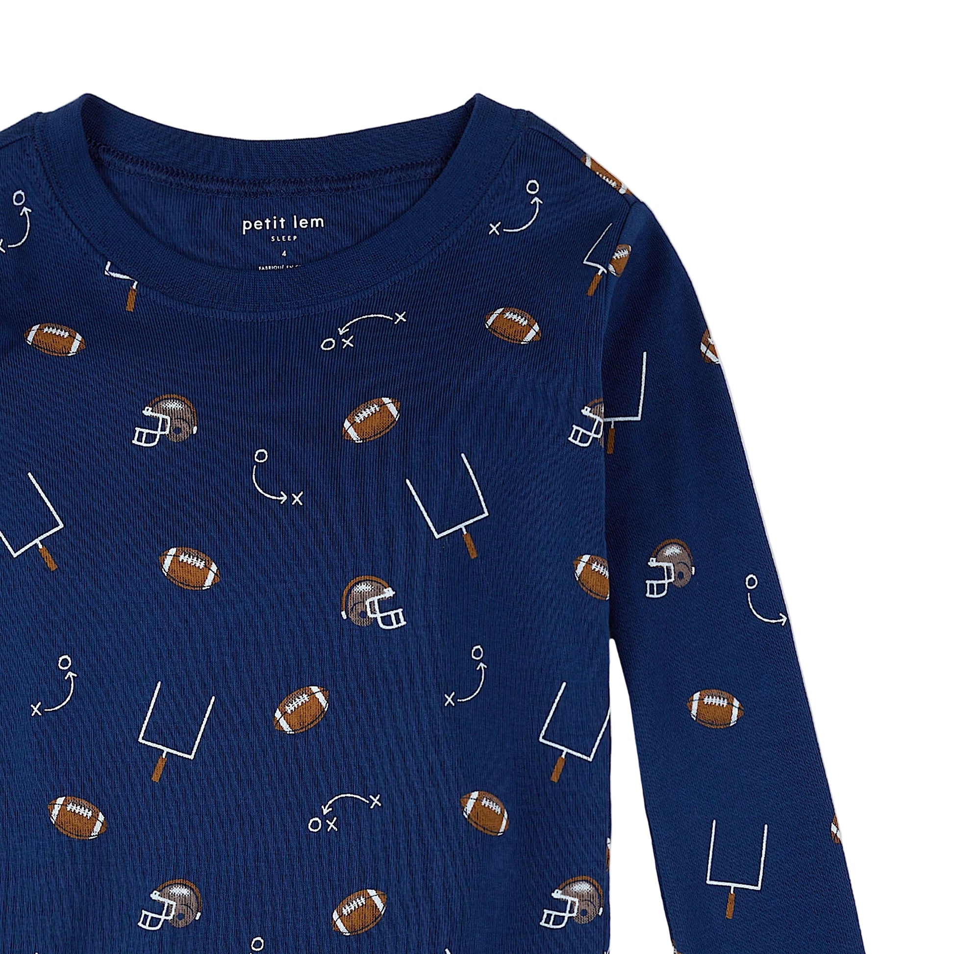 Petit Lem kids football print pajamas