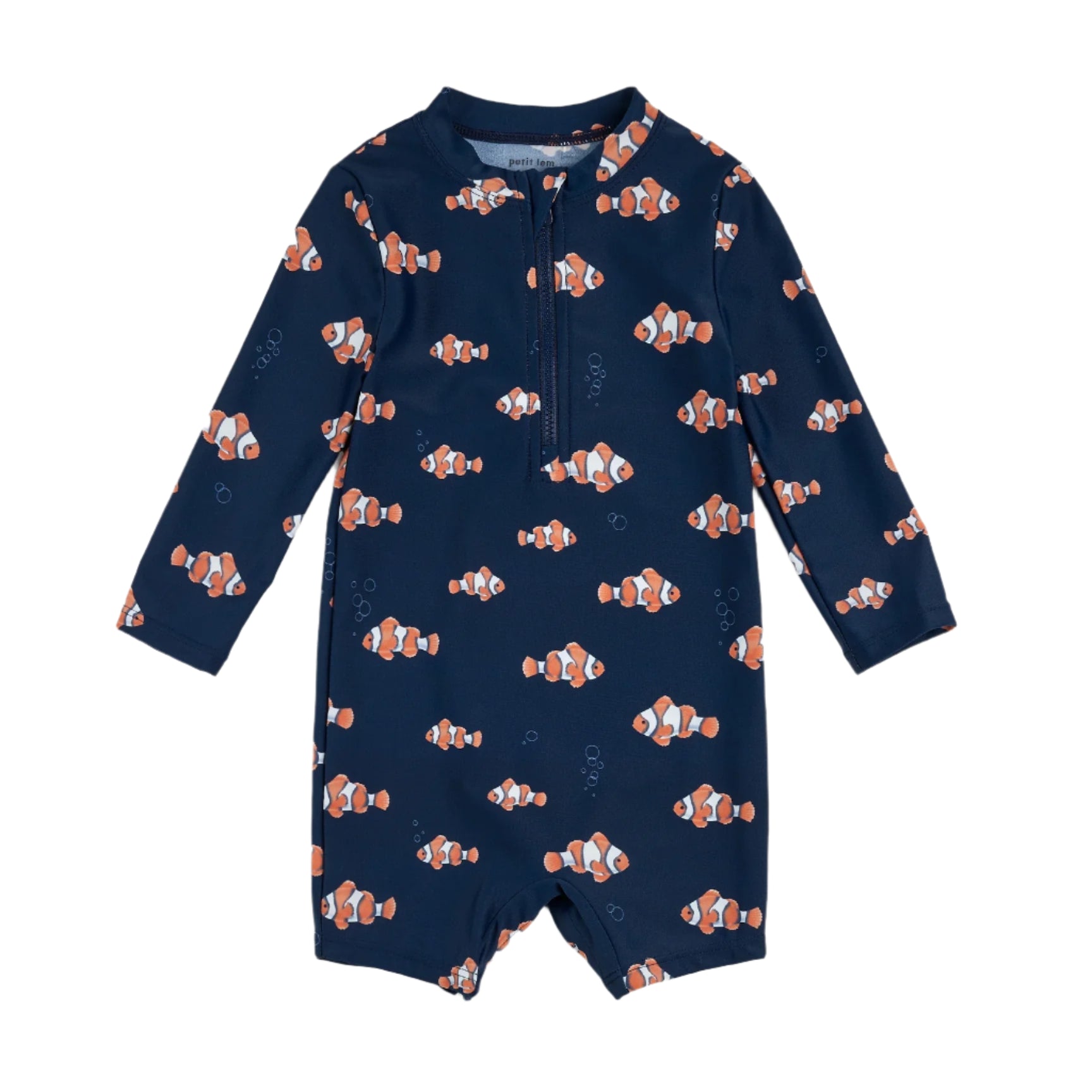 Petit Lem infant clownfish print long-sleeve rashguard swimsuit