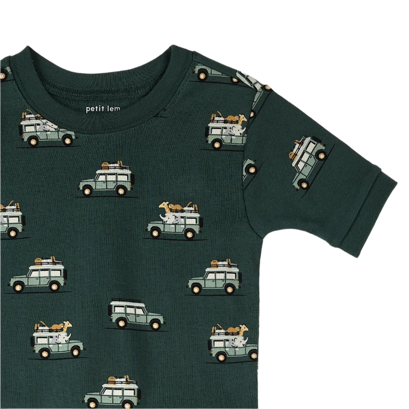 Petit Lem kids safari suv print short pajamas