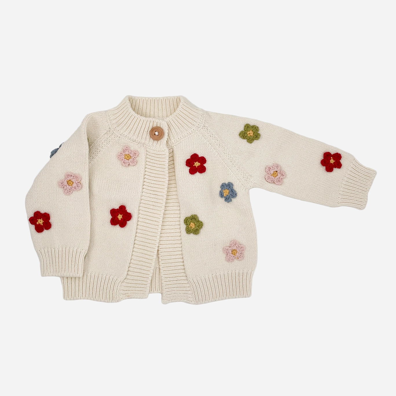 The Blueberry Hill infant girl cotton flower cardigan