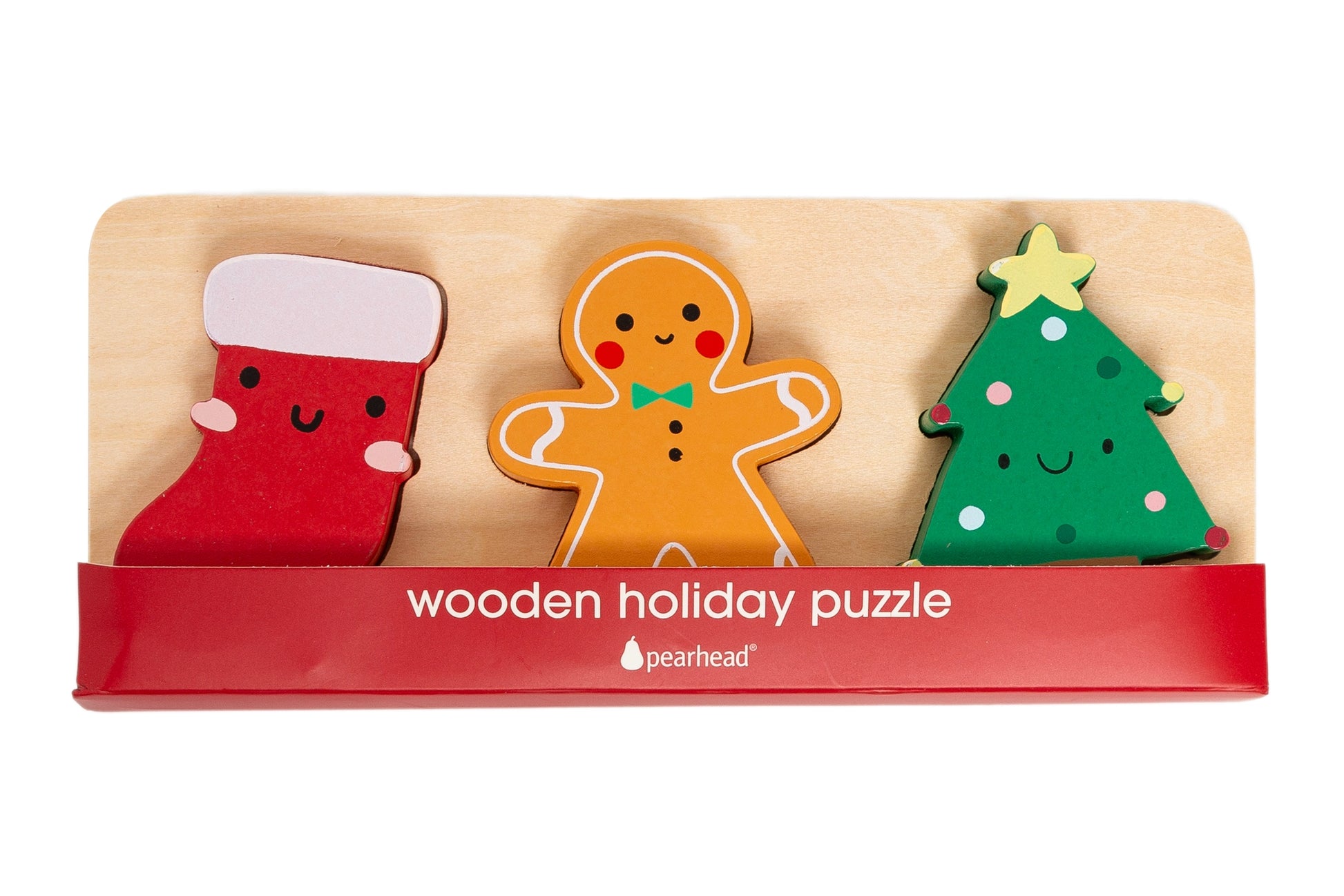 Pearhead 3-piece wooden holiday puzzle
