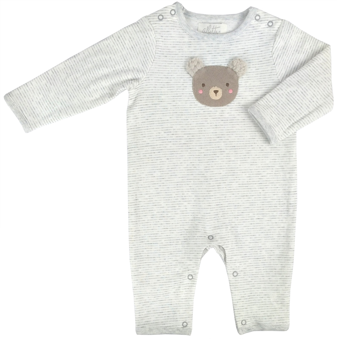 Albetta infant fuzzy animal stripe romper