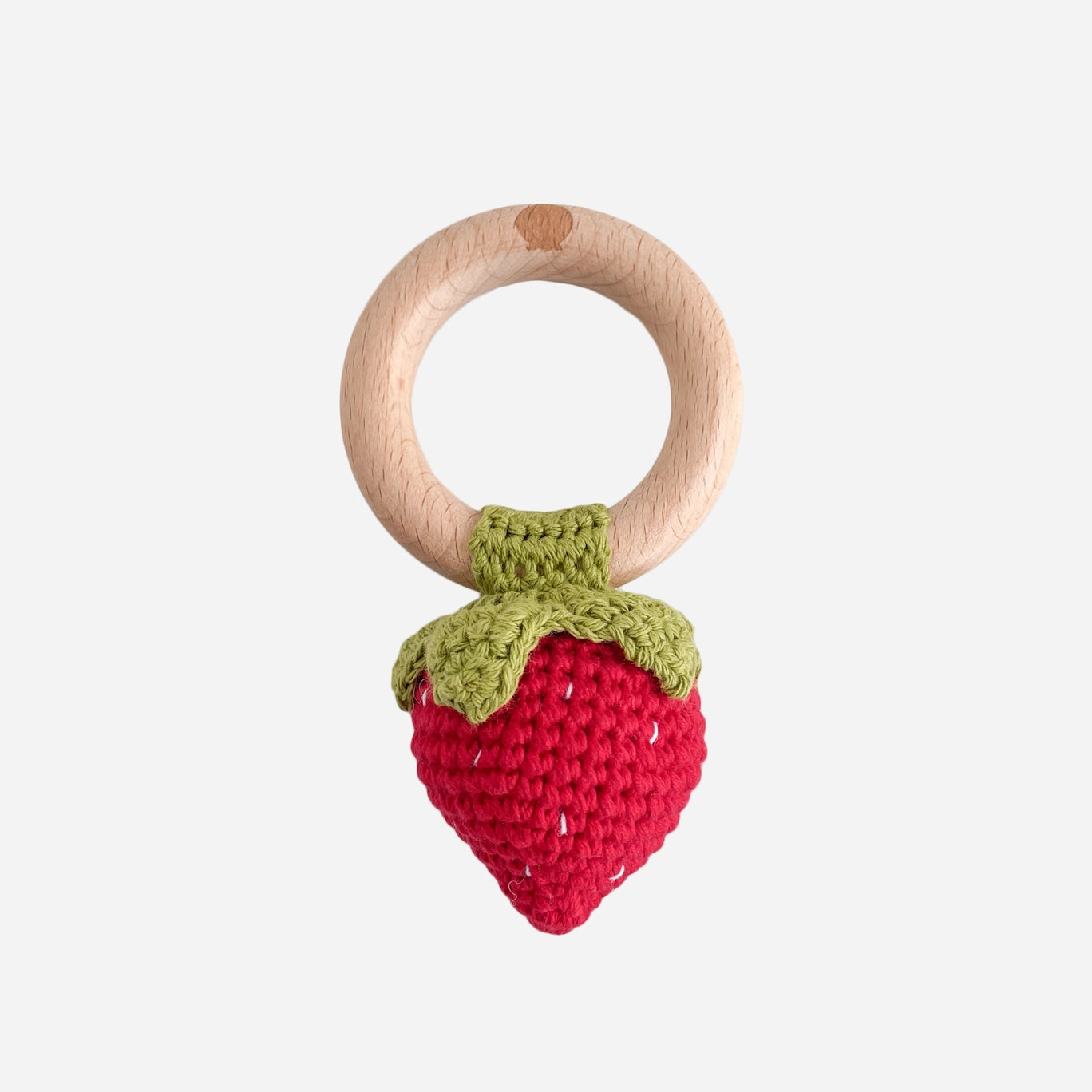 The Blueberry Hill crochet rattle teether