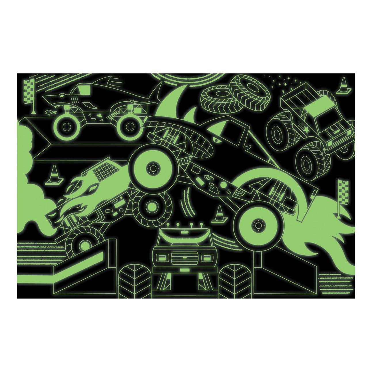 Monster Trucks 100-piece glow in the dark puzzle