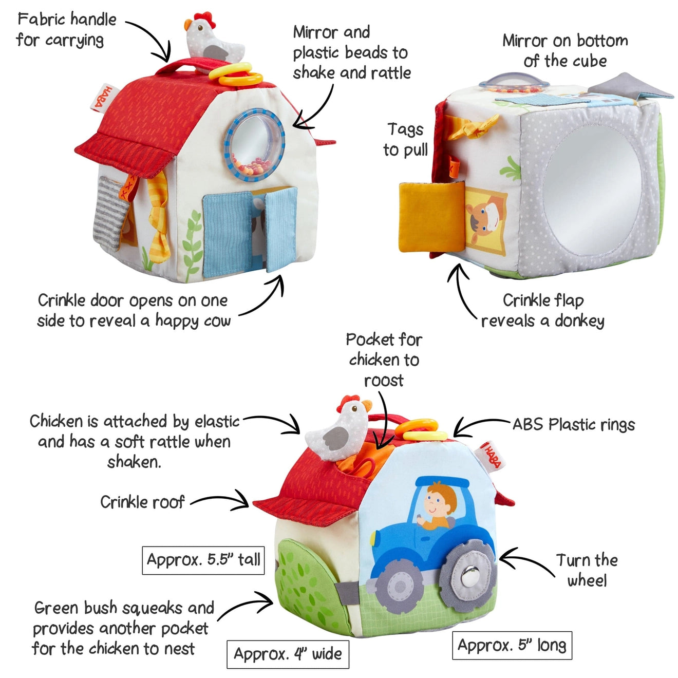Haba USA farmyard play cube
