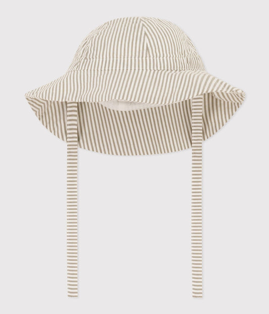 Petit Bateau infant seersucker sun hat