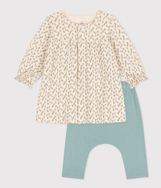Petit Bateau infant girl long sleeve dress & leggings set – The Original  Childrens Shop