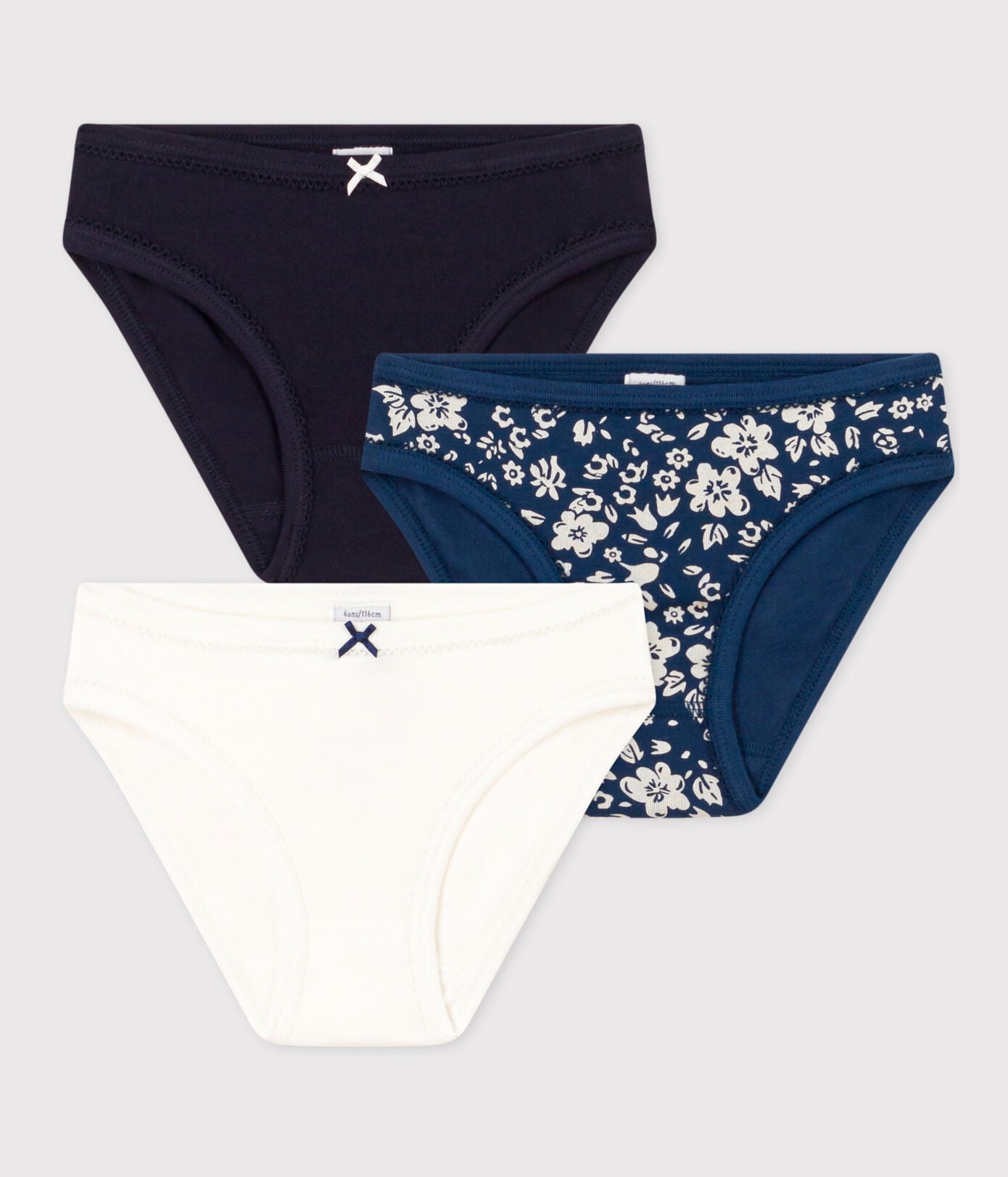 Petit Bateau 3-pack girls floral underwear