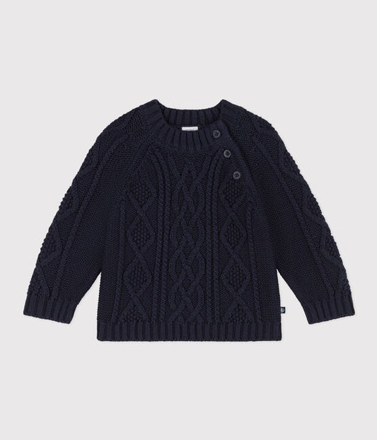 Petit Bateau infant cable knit pullover sweater