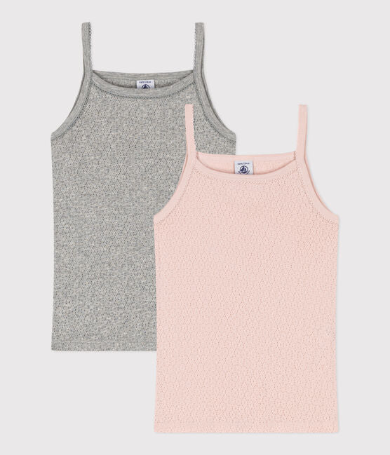 Petit Bateau Children's Stripy Cotton Tank Tops - 2-Pack Boys Rib Knit Tops (Sizes 2-14)