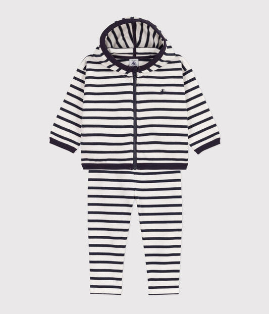 Petit Bateau infant stripe hoodie & pant set