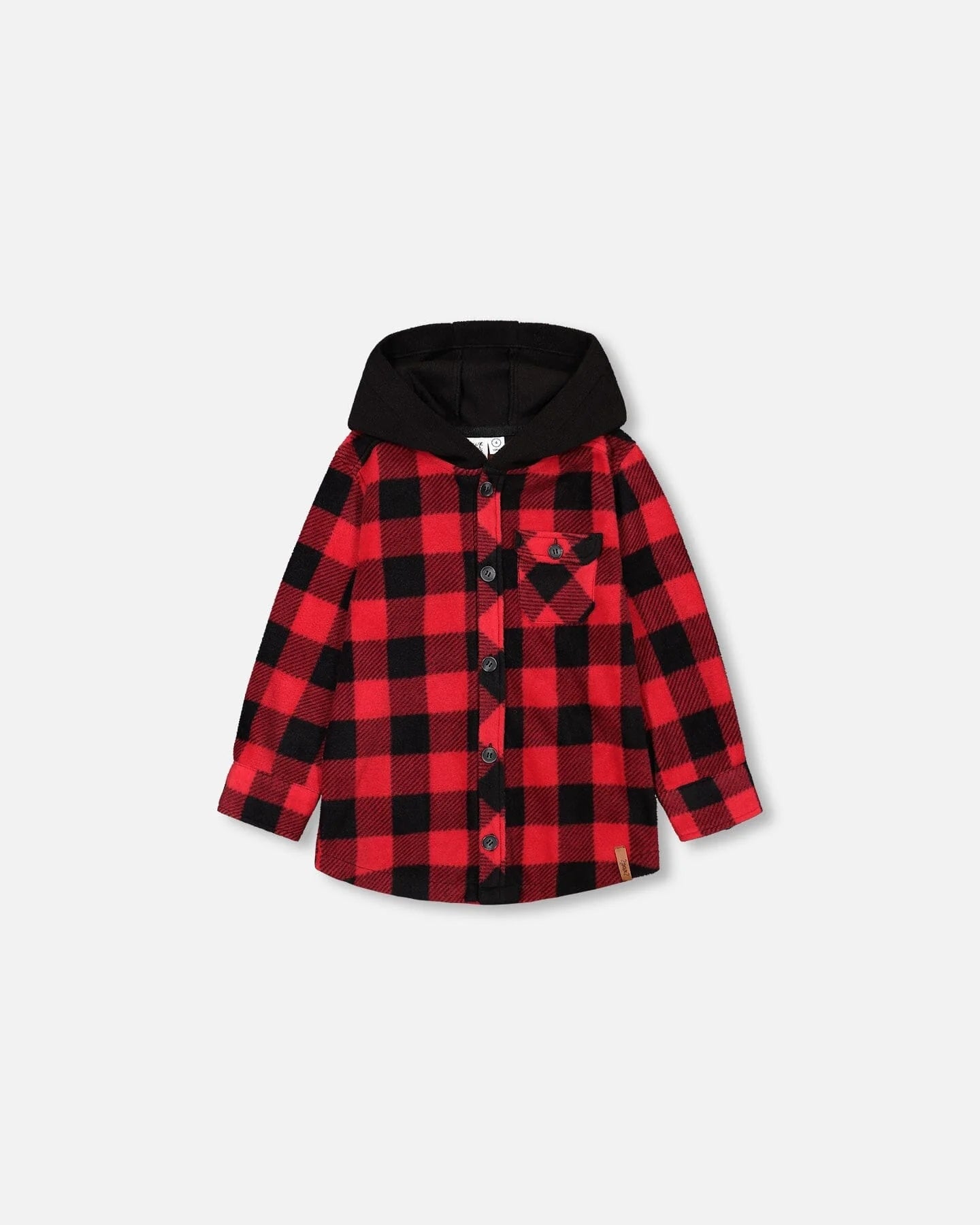 Deux Par Deux kids buffalo plaid fleece shacket