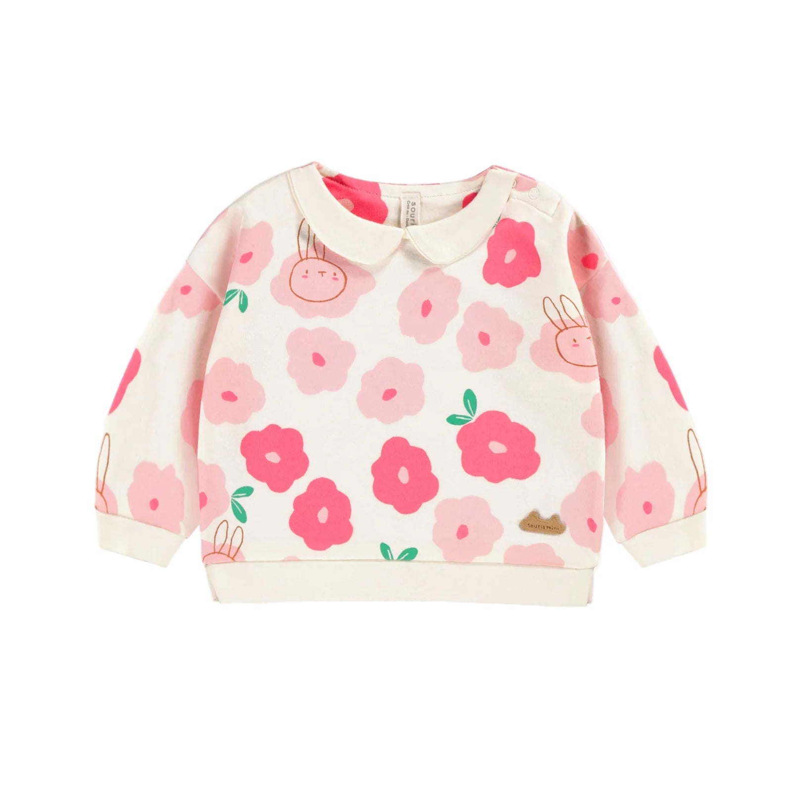 Souris Mini infant girl floral allover print sweatshirt