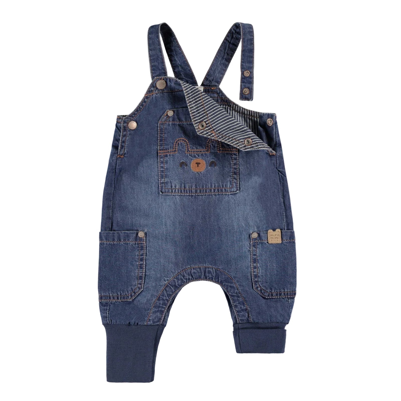 Souris Mini infant baby bear denim overalls