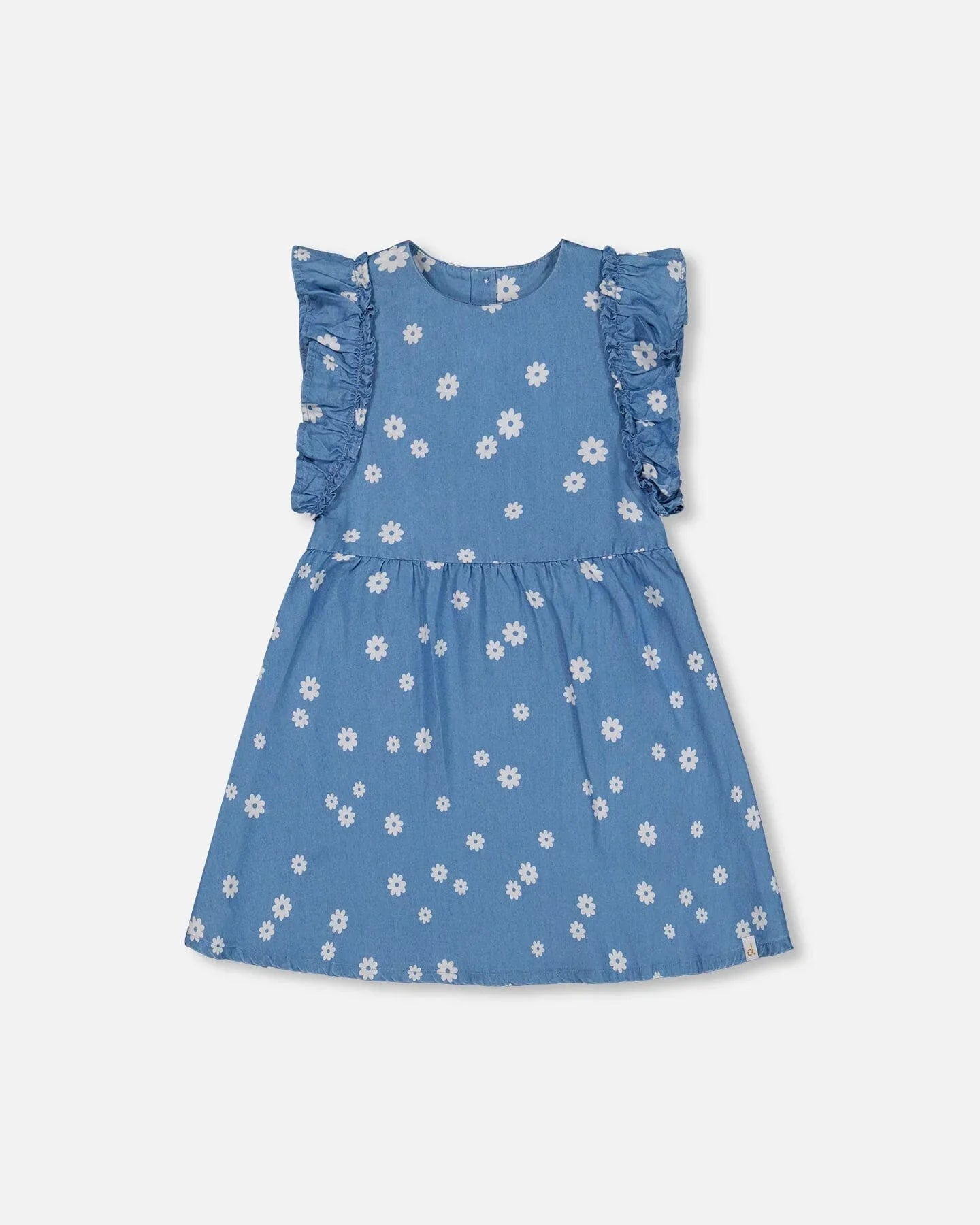 Deux Par Deux girls floral chambray dress