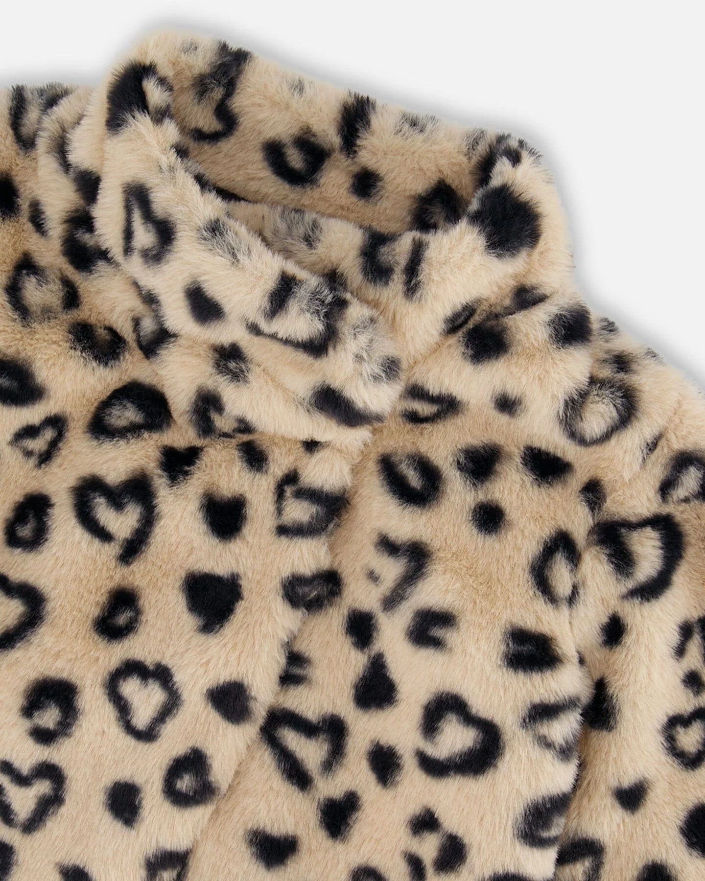 Deux Par Deux girls faux fur leopard print jacket