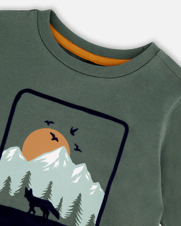Deux Par Deux boys great outdoors long sleeve graphic tee