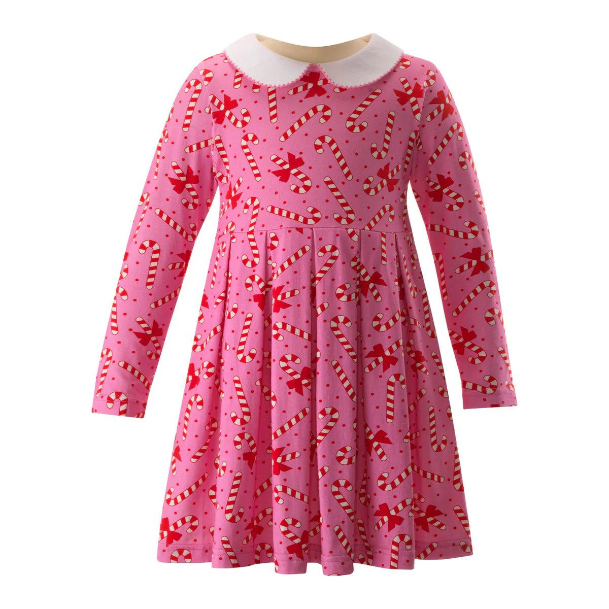 Rachel Riley girls candy cane jersey dress