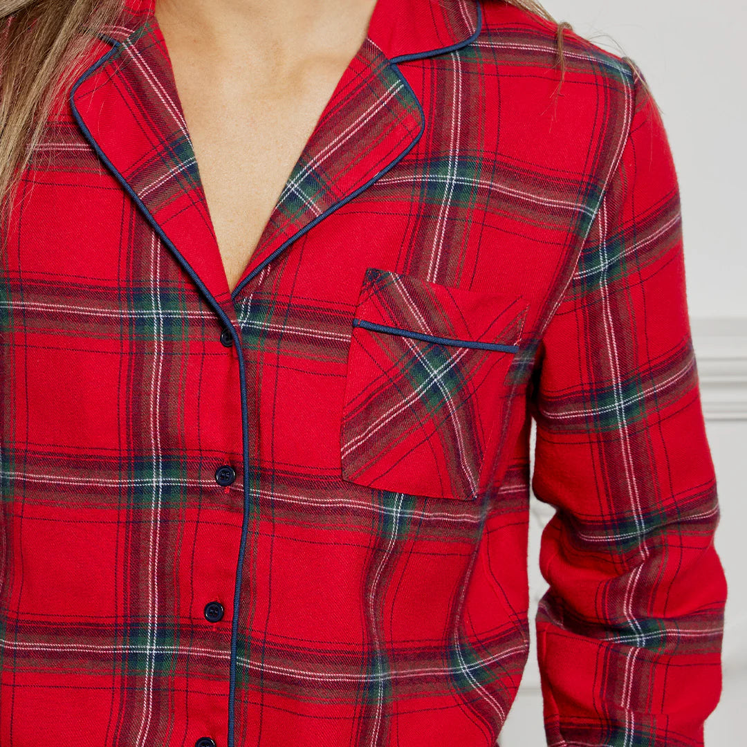 Petit Lem ladies scarlet flannel pajamas