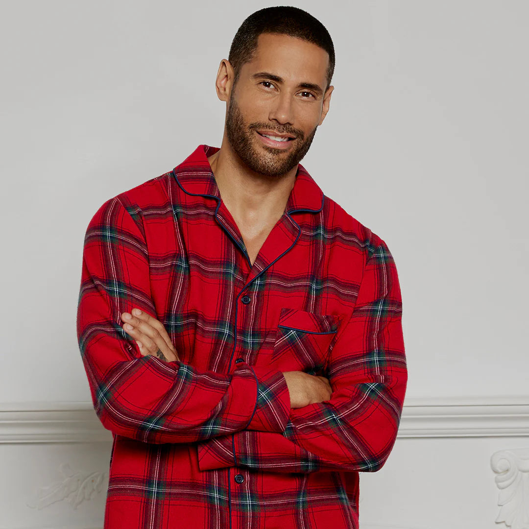 Petit Lem mens scarlet flannel pajamas