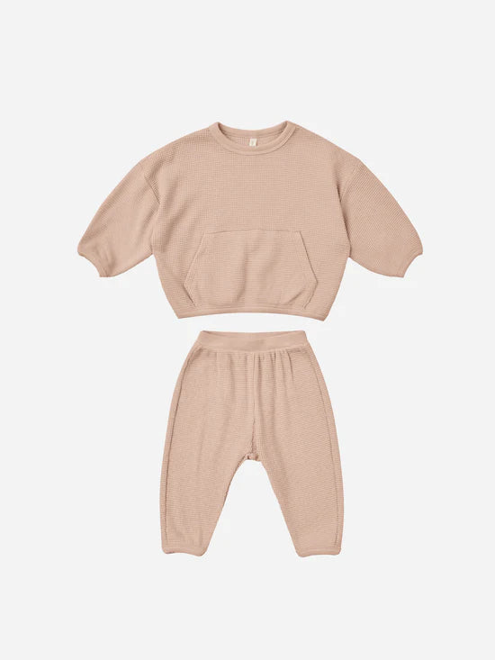 Quincy Mae waffle top + pant set