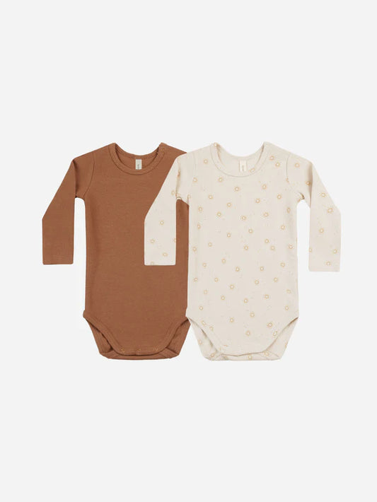 Quincy Mae infant 2-pack ribbed bodysuits