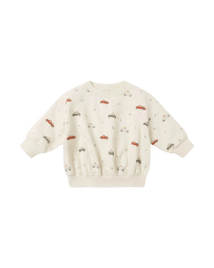 Quincy Mae infant & kids festive cars relaxed sweatshirt