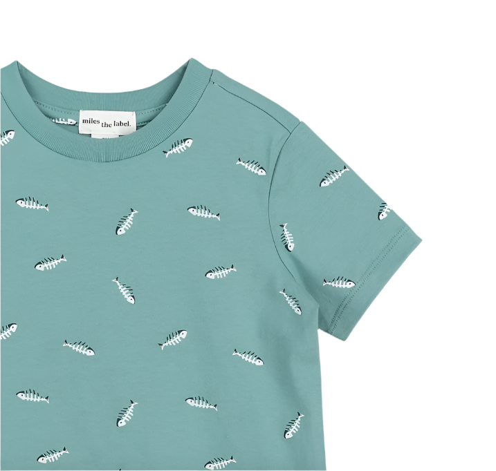 Miles the Label infant & kids fishbone print tee