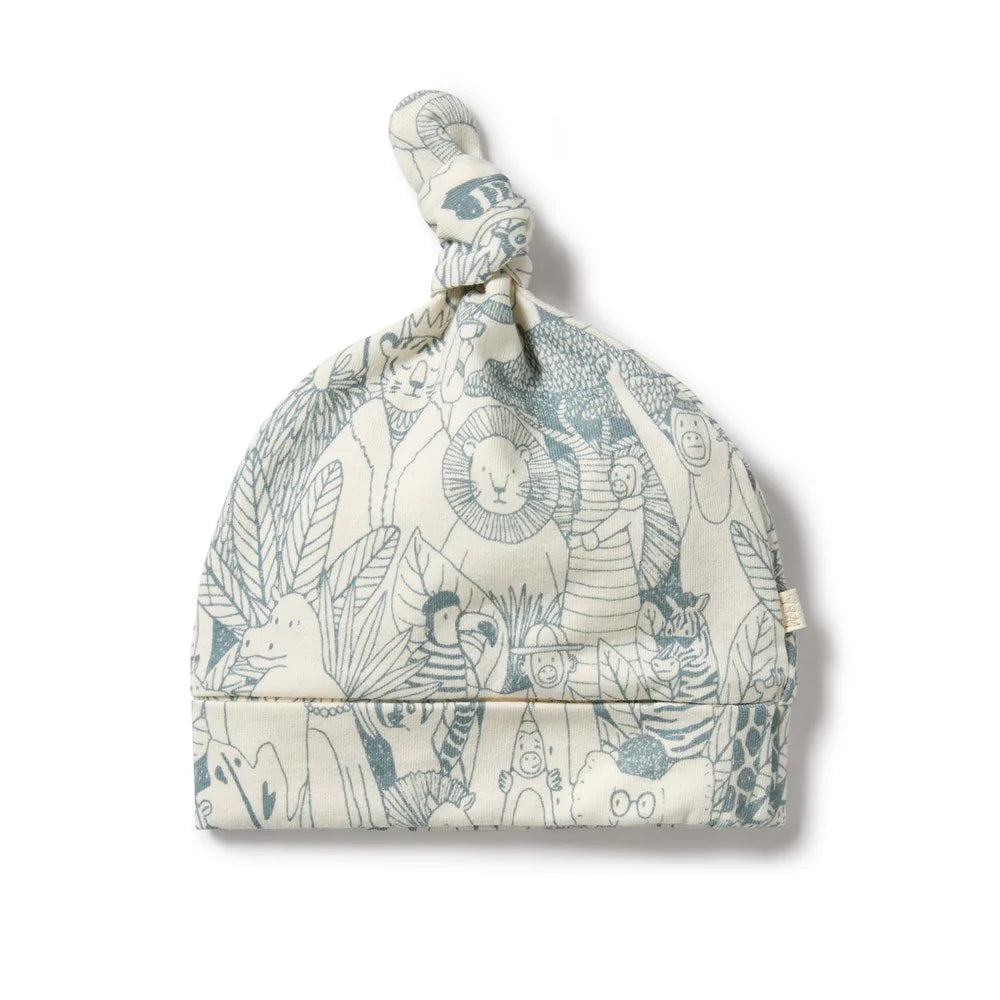 Wilson & Frenchy infant hello friends print knot hat