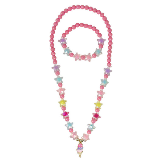 Pink Poppy ice cream necklace & bracelet set