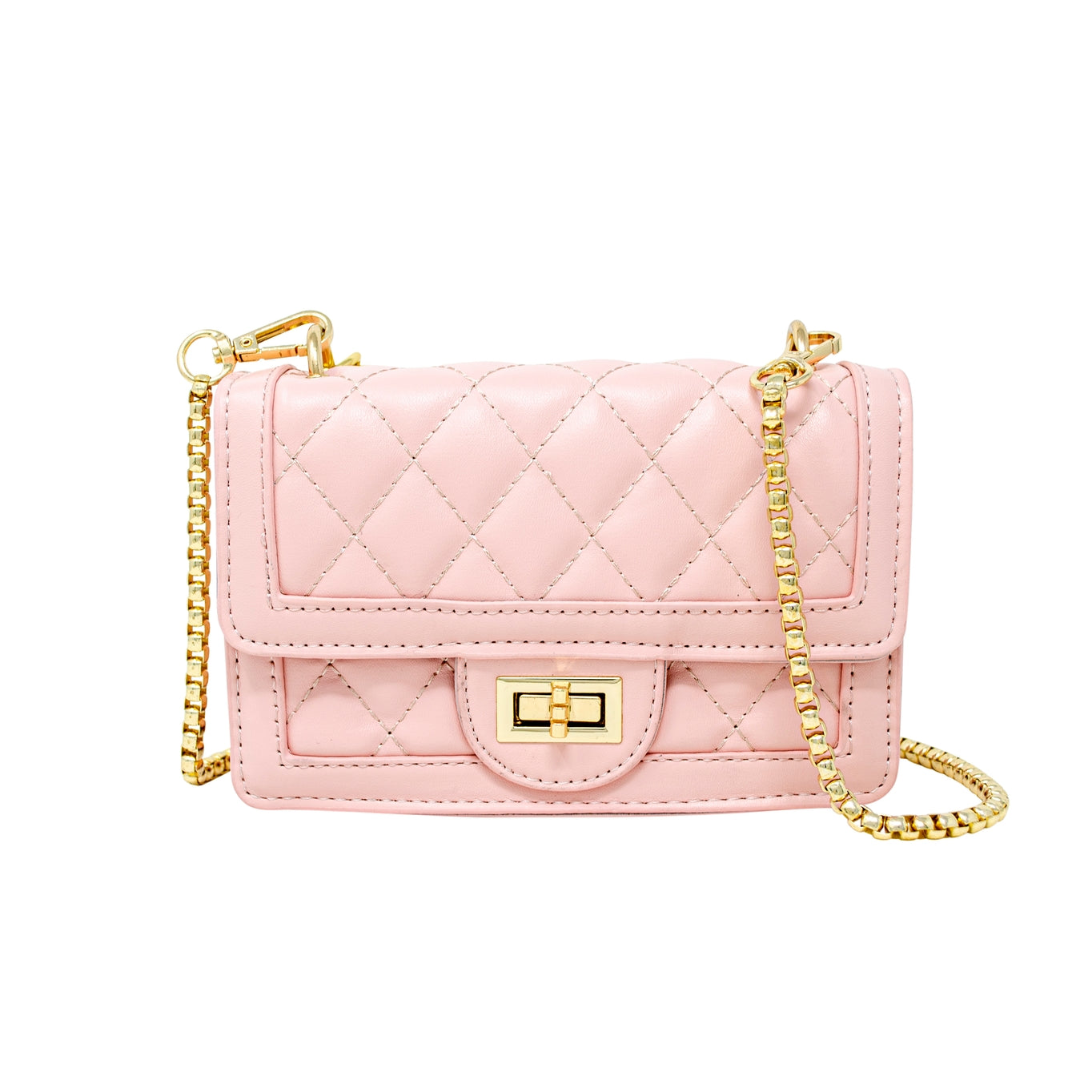 Quilted Pink Large Crossbody Bag