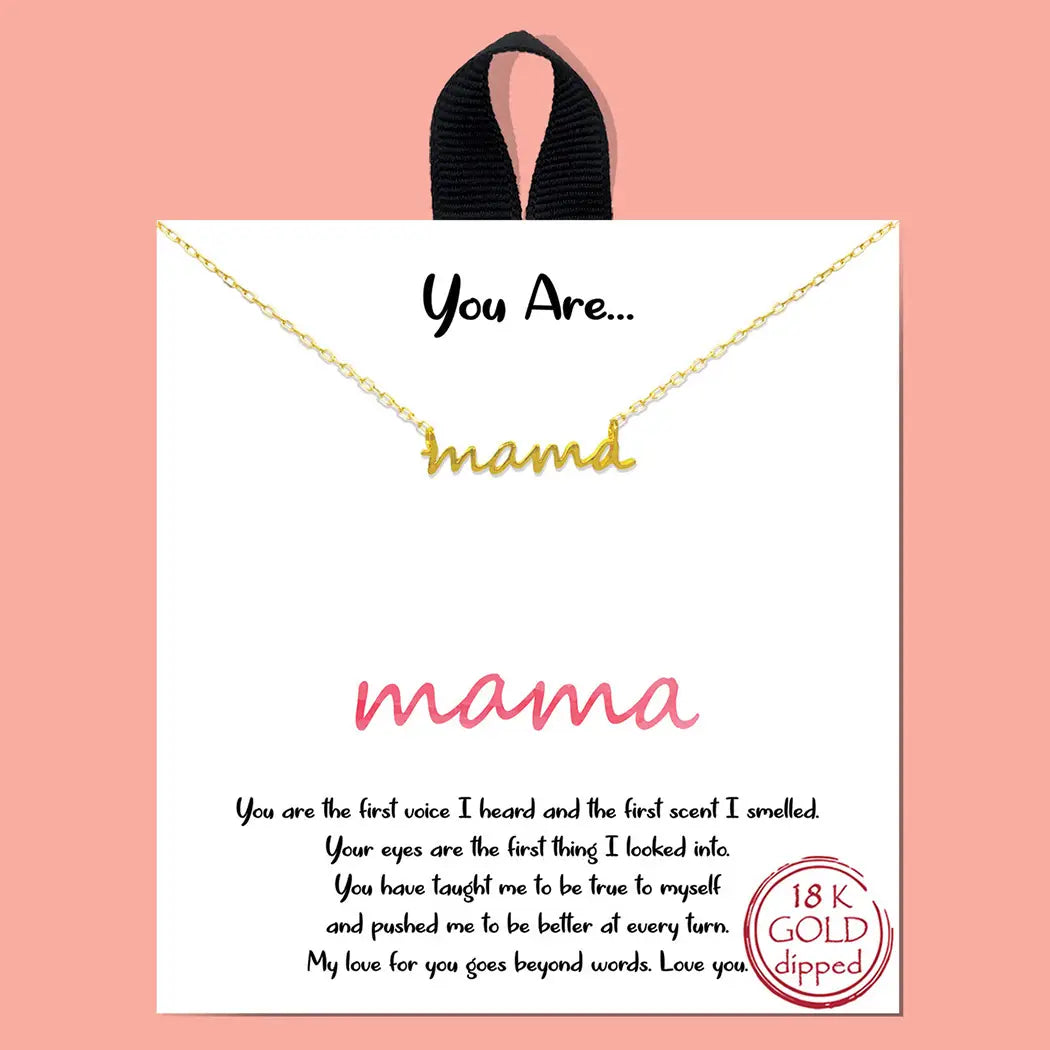 Gold-dipped "mama" necklace