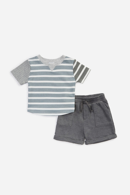 Splendid infant & boys mixed stripe tee & shorts set