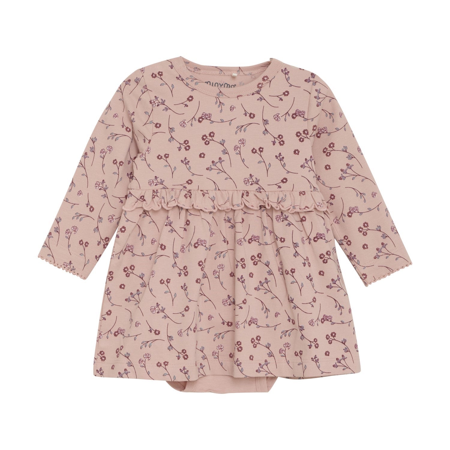 Minymo infant girl floral print onesie dress