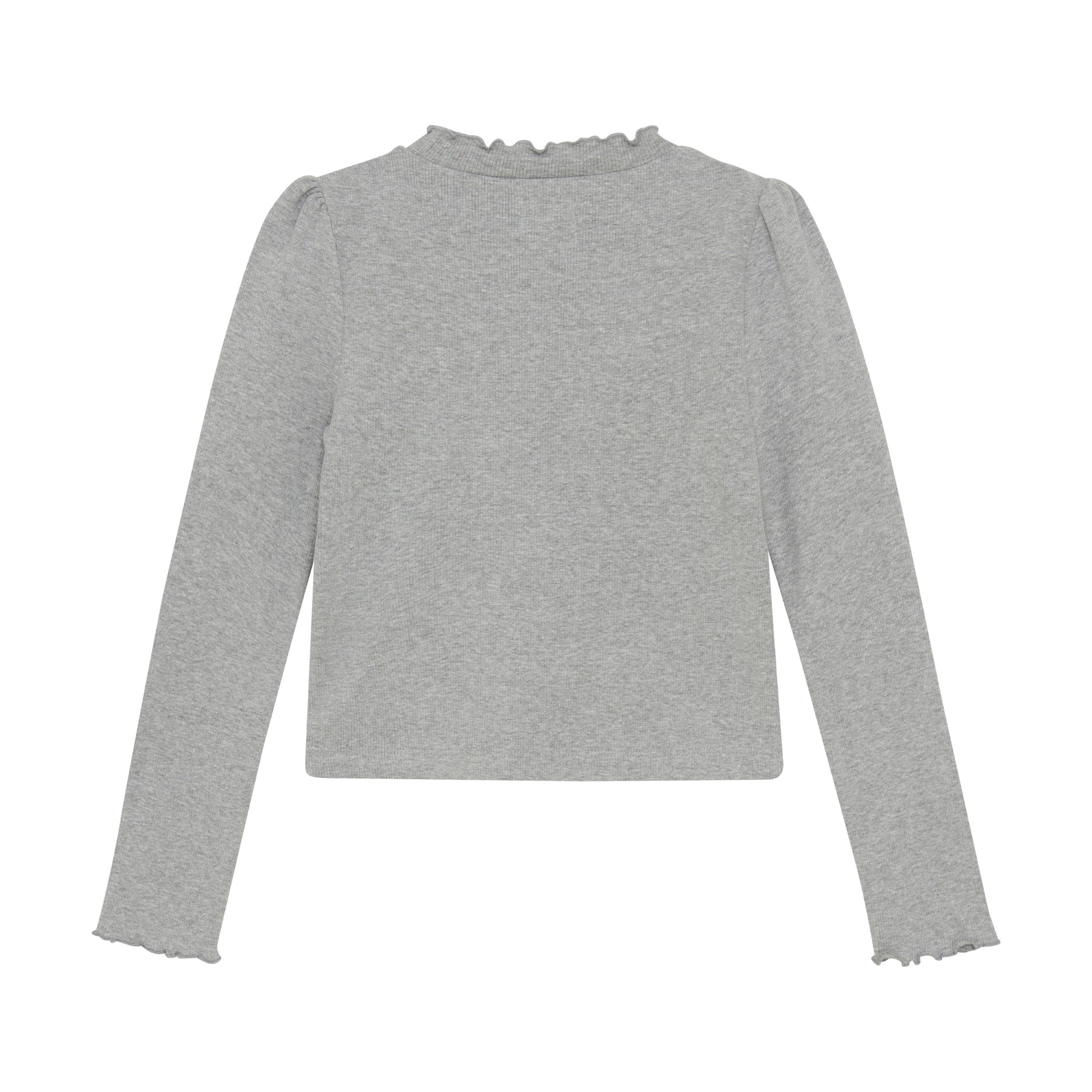 Creamie girls mock neck ribbed long sleeve top