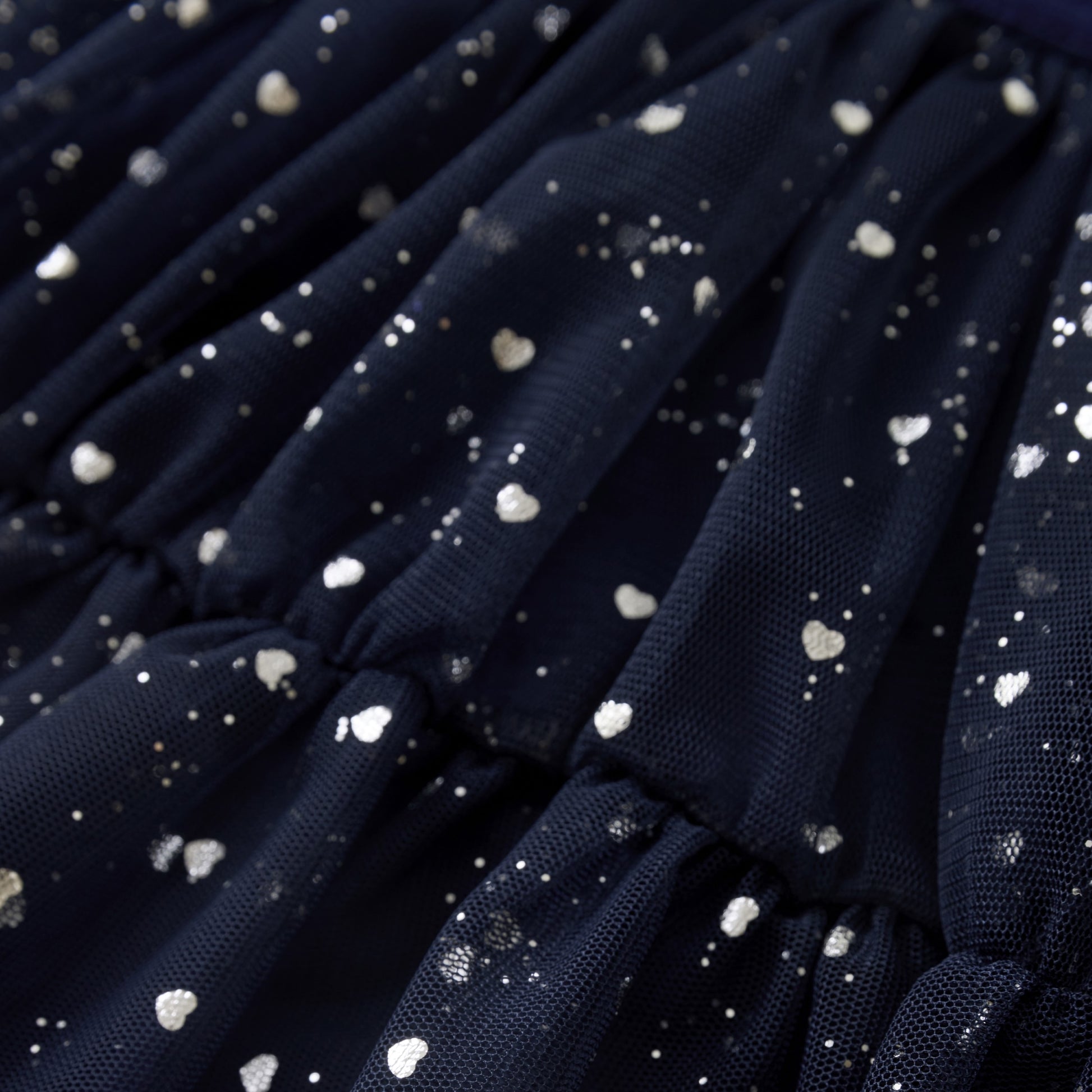 Creamie girls foil hearts mesh skirt