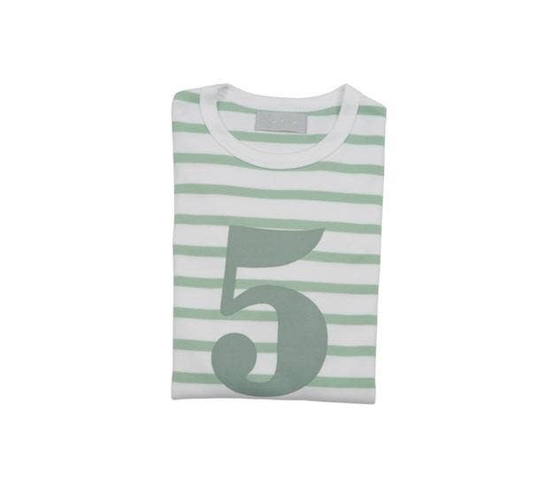 Bob & Blossom kids Breton striped number tee