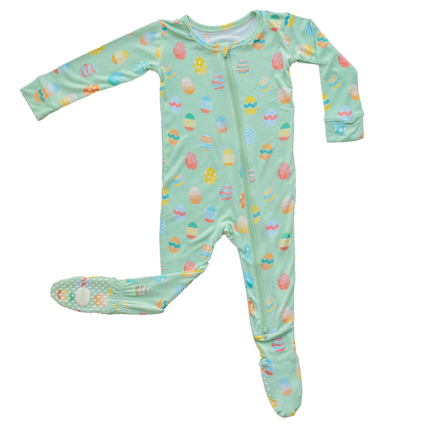Macaron + Me infant Easter eggs zipper footie