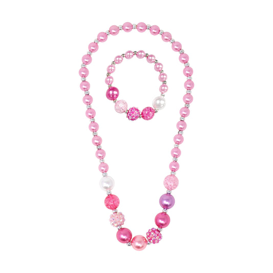 Pink Poppy unicorn princess necklace & bracelet set