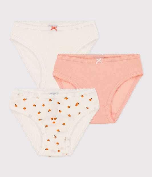 Petit Bateau 3-pack girls oranges print underwear