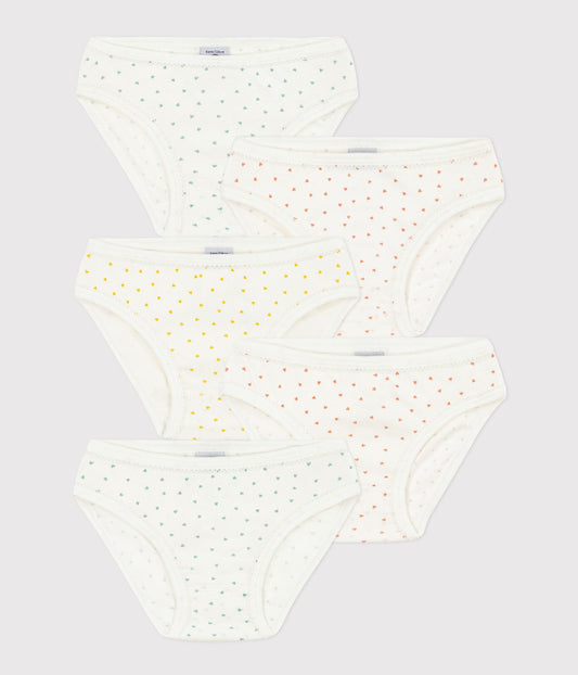 Petit Bateau 5-pack girls heart print underwear