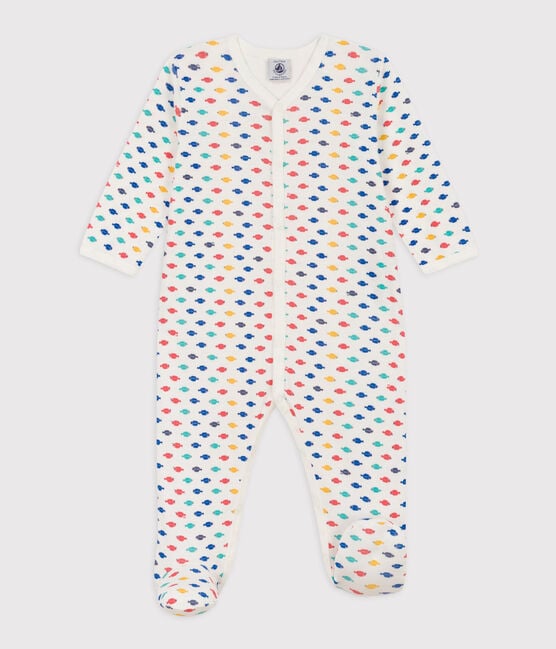 Petit Bateau infant multicolor fish print footie